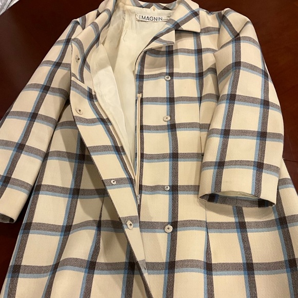 1960’s I. Magnin Wool Plaid Coat/Dress ILGWU Union Made – Excellent Exterior - Picture 4 of 8